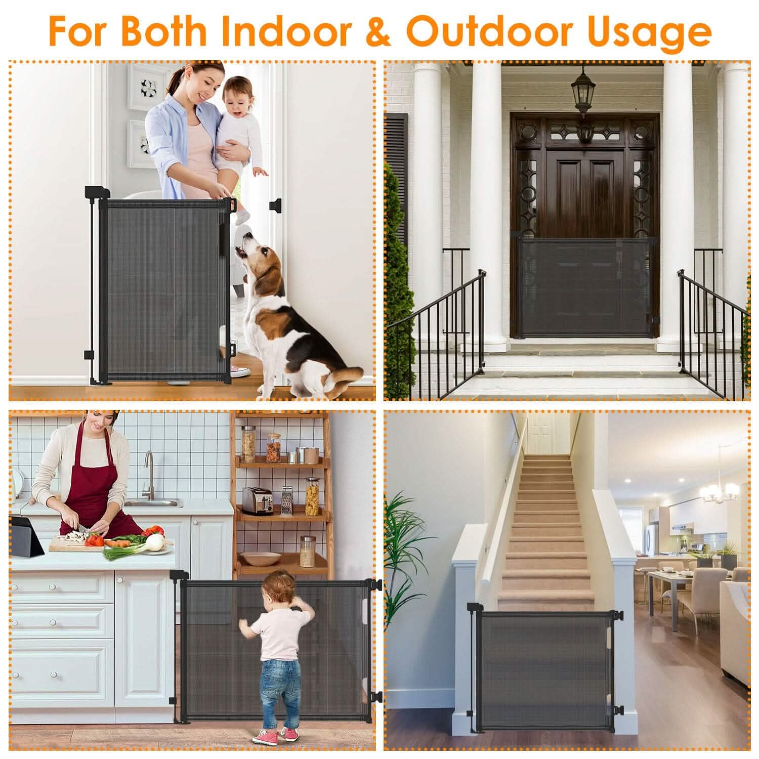 Extra Wide Child Safety Gate Retractable Door DailySale