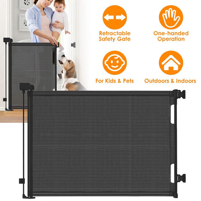 Extra Wide Child Safety Gate Retractable Door DailySale