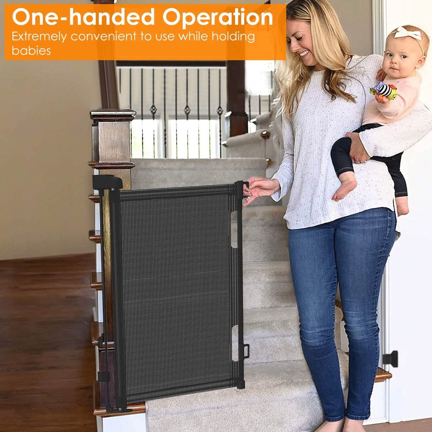 Extra Wide Child Safety Gate Retractable Door DailySale