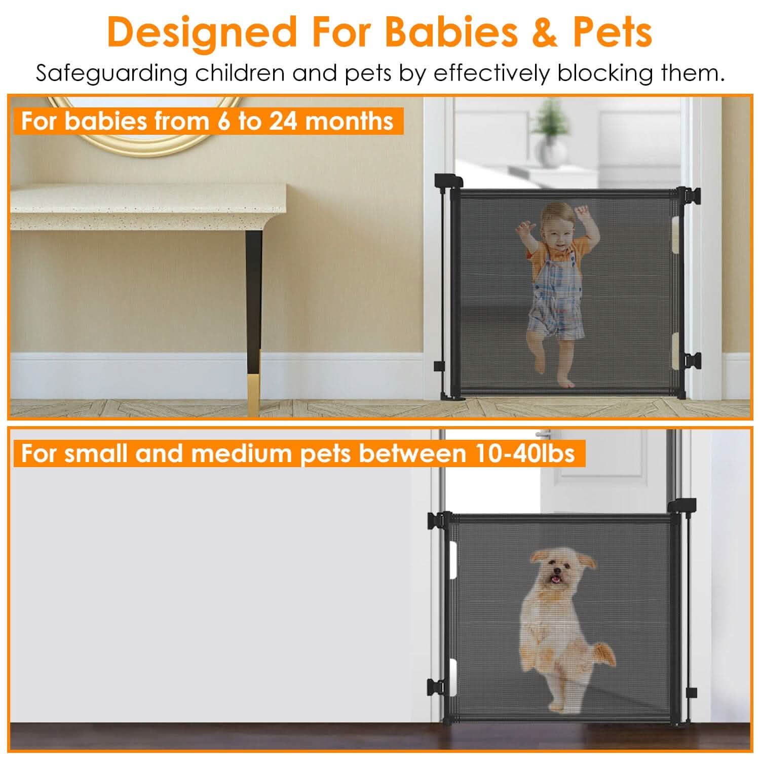 Extra Wide Child Safety Gate Retractable Door DailySale