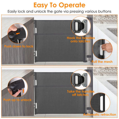 Extra Wide Child Safety Gate Retractable Door DailySale