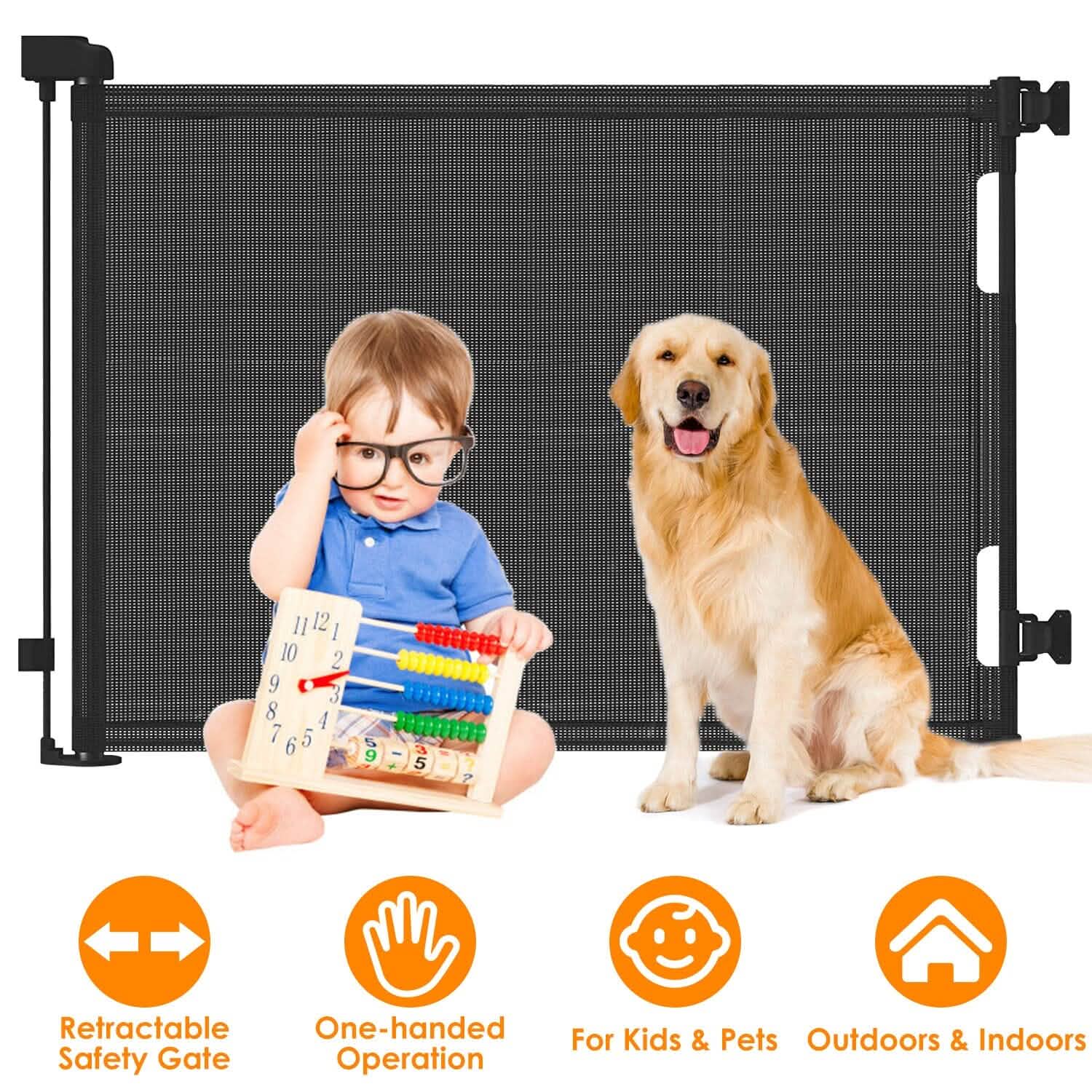 Extra Wide Child Safety Gate Retractable Door DailySale