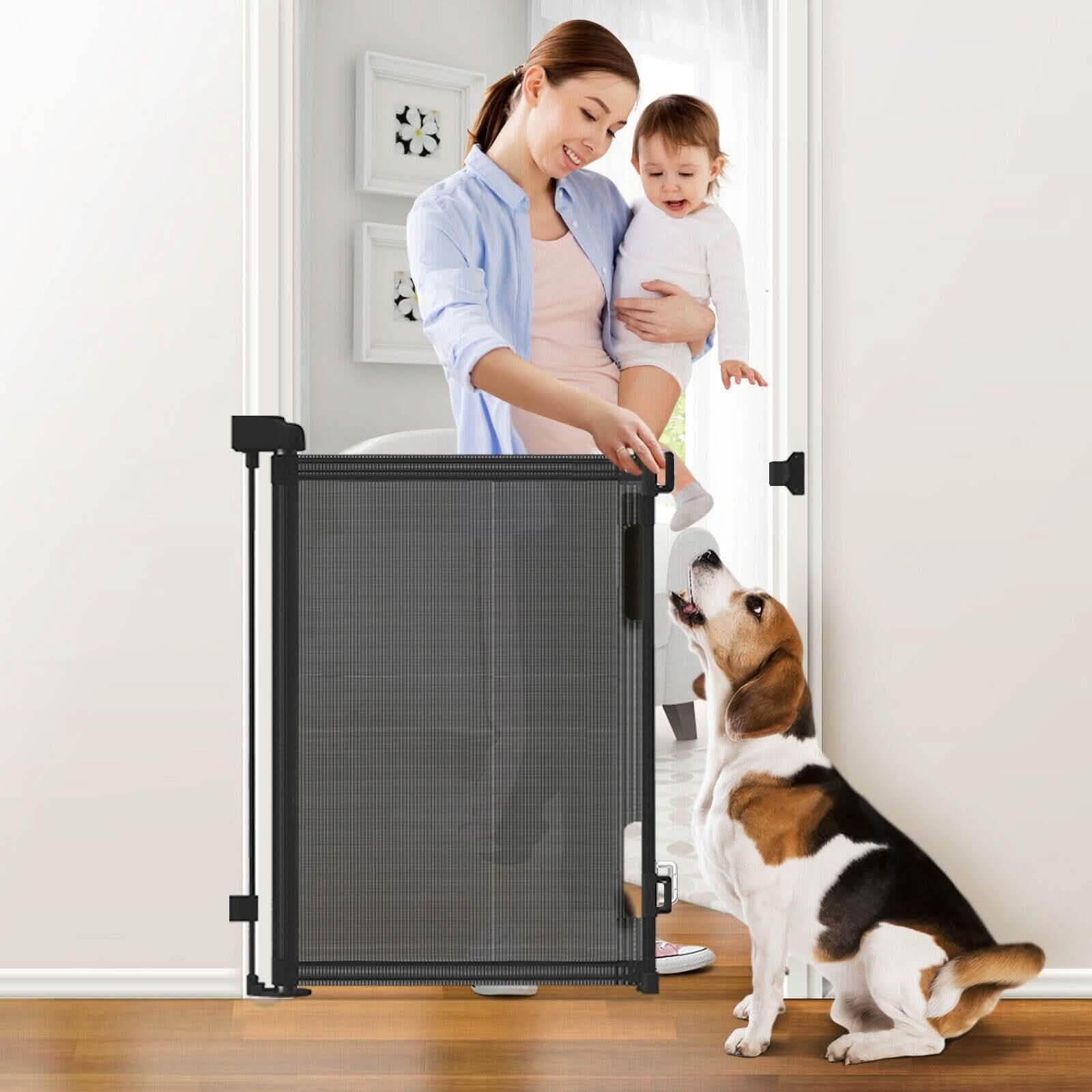 Extra Wide Child Safety Gate Retractable Door DailySale