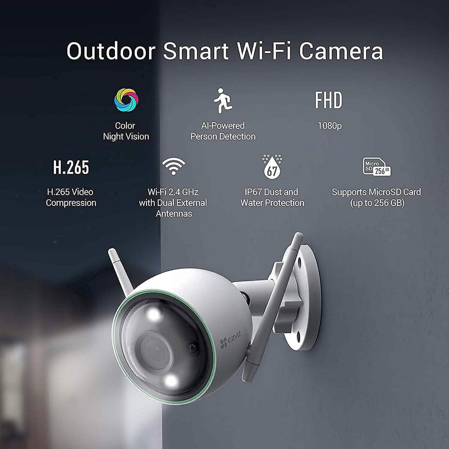 EZVIZ Outdoor Security Camera Color Night Vision  (Refurbished) DailySale