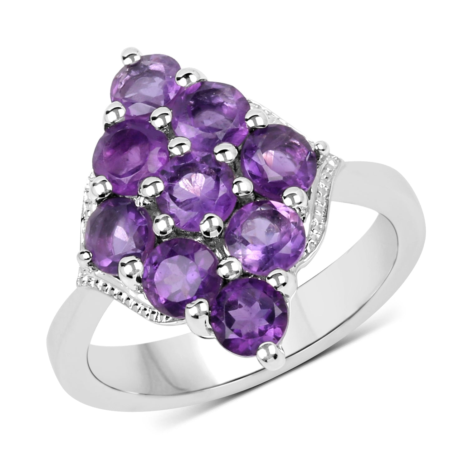 2.16 Carat Genuine Amethyst .925 Sterling Silver Ring Bids.com