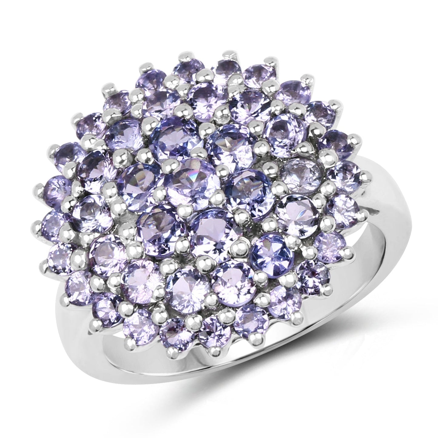 2.52 Carat Genuine Tanzanite .925 Sterling Silver Ring Bids.com