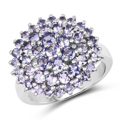 2.52 Carat Genuine Tanzanite .925 Sterling Silver Ring Bids.com