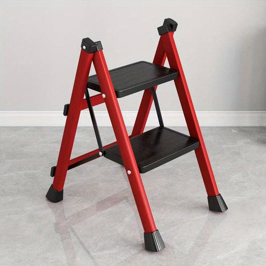 Heavy-Duty 2-Step Folding Ladder – Metal A-Frame with Non-Slip Steps DailySale
