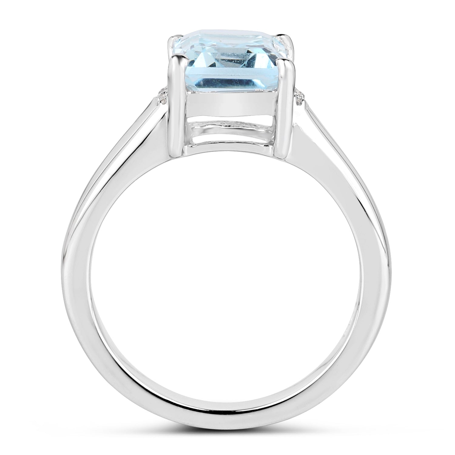 2.64 Carat Genuine Blue Topaz and White Topaz .925 Sterling Silver Ring Bids.com
