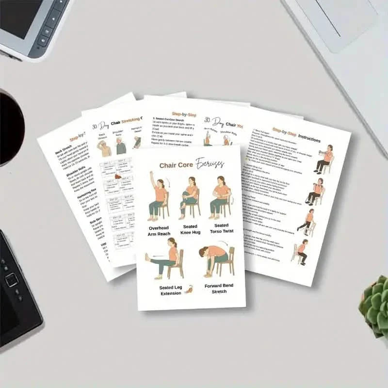 30-Day Chair Yoga Notebook | 15-Min Daily Workouts & Guide DailySale