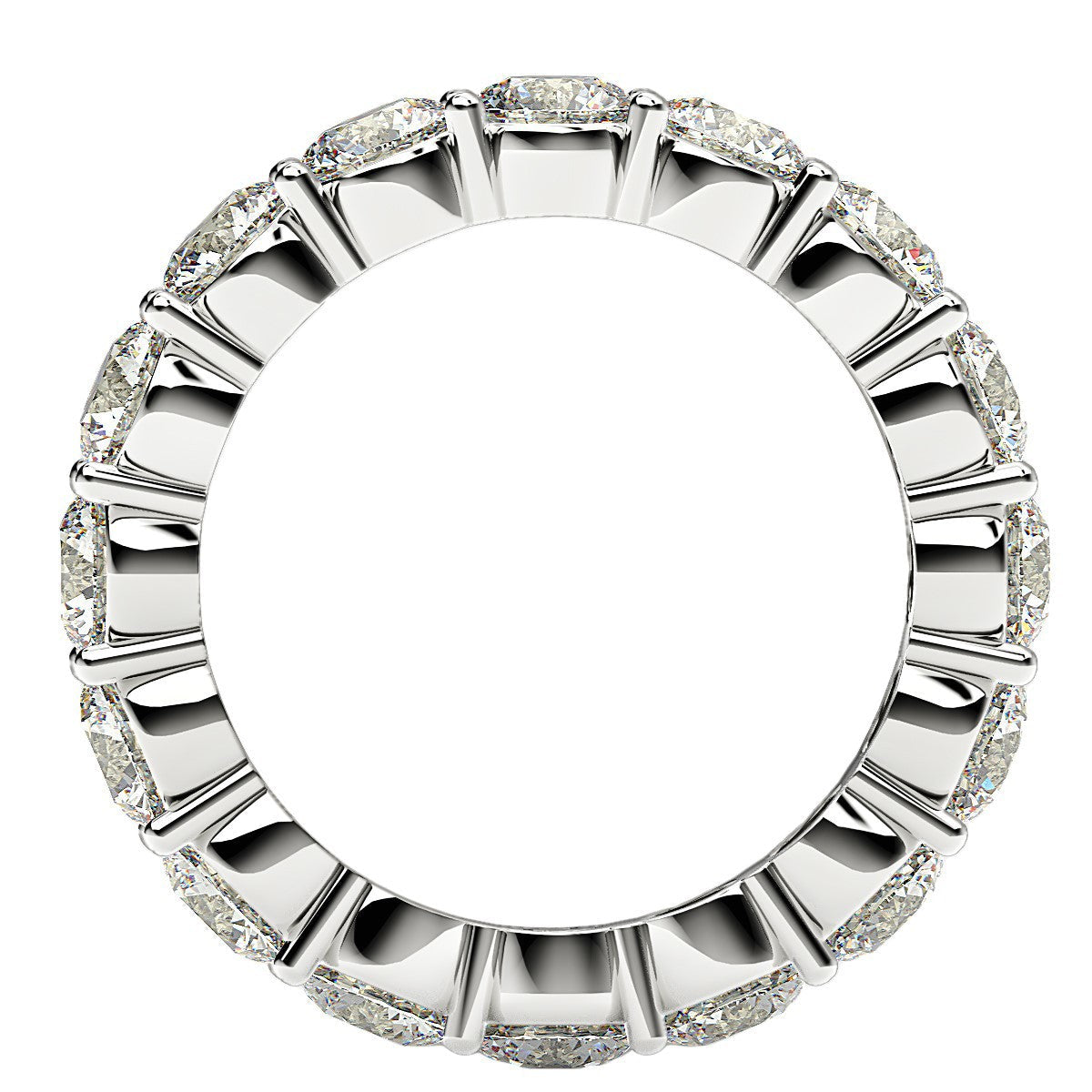 Round Cut Lab Grown Diamond Eternity Ring in 14k White Gold (4 cttw FG/VS2) Bids.com