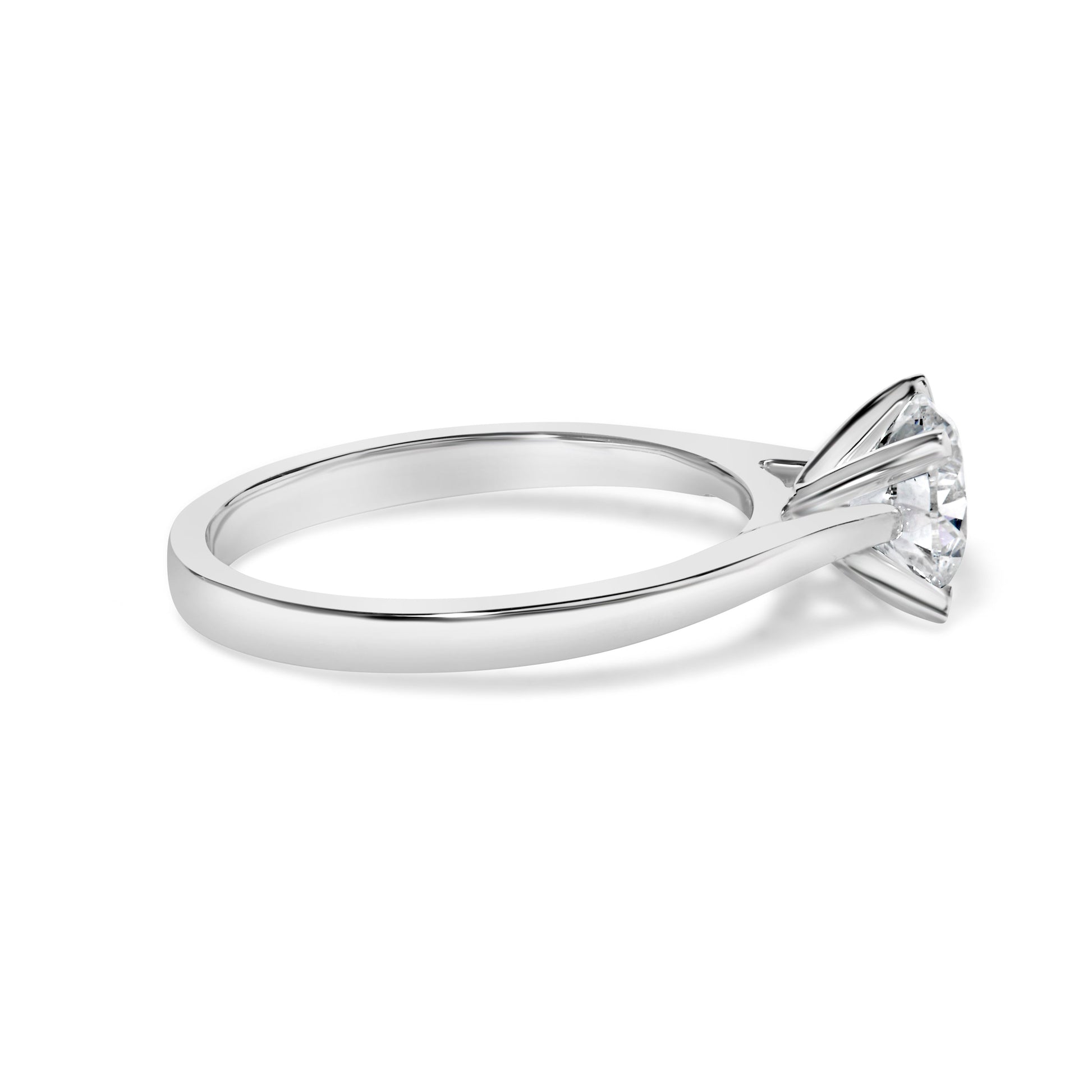 14K White Gold 1.0 Cttw Round Lab Grown Diamond Eagle Claw 4-Prong Set Solitaire Engagement Ring (F-G Color, VS2-SI1 Clarity) - Ring Size 7 Bids.com