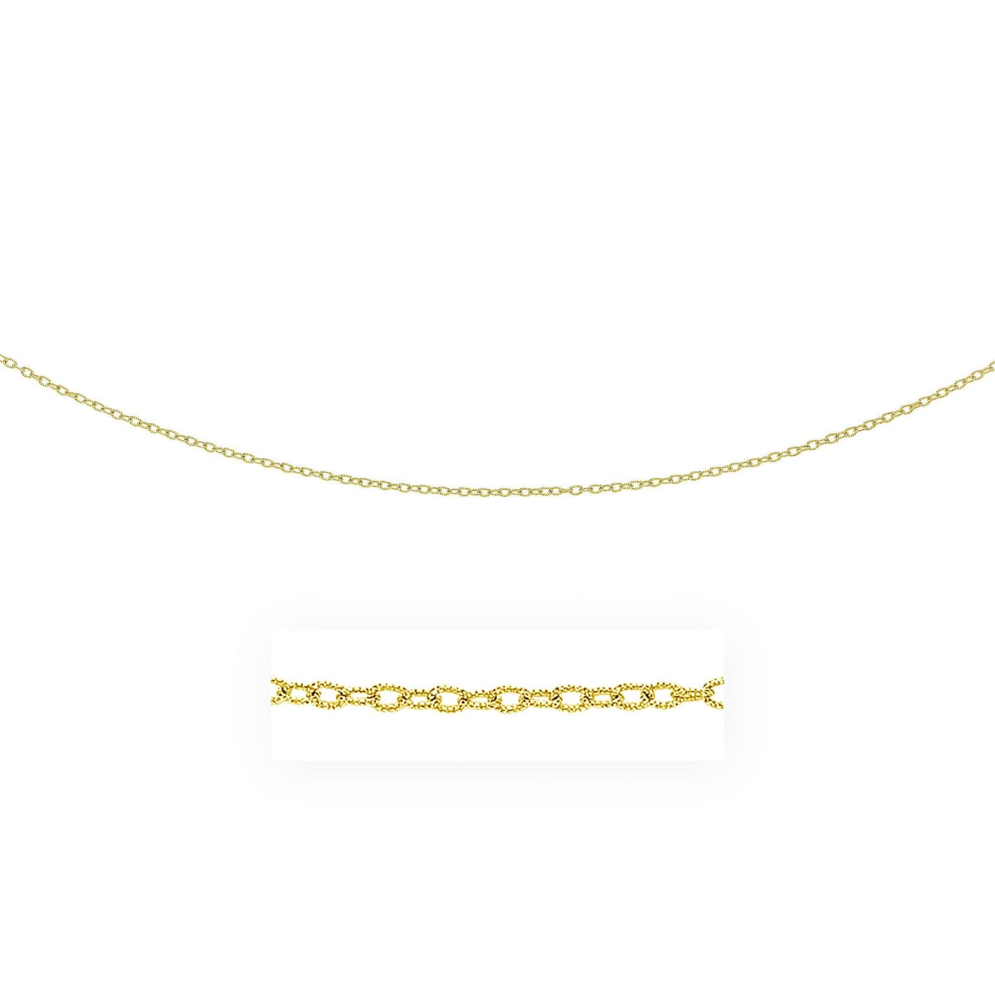 2.5mm 14k Yellow Gold Pendant Chain with Textured Links Bids.com