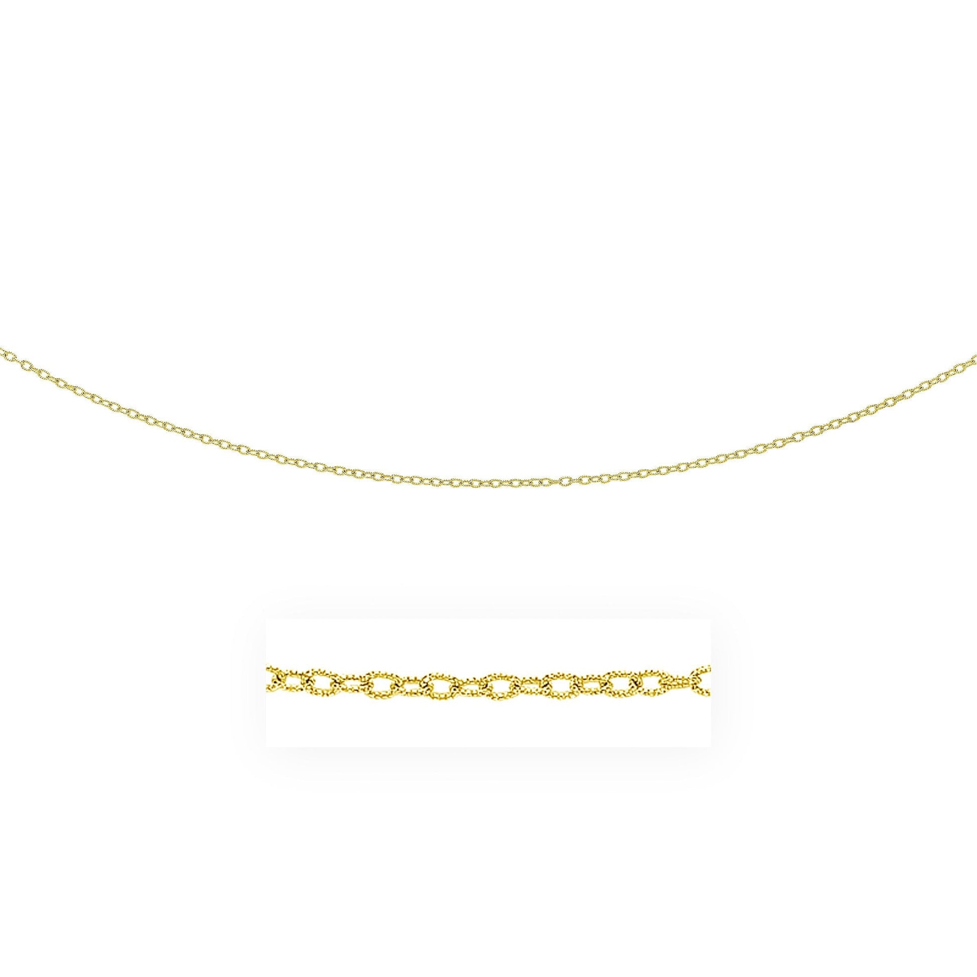 2.5mm 14k Yellow Gold Pendant Chain with Textured Links Bids.com