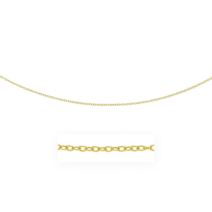 2.5mm 14k Yellow Gold Pendant Chain with Textured Links Bids.com