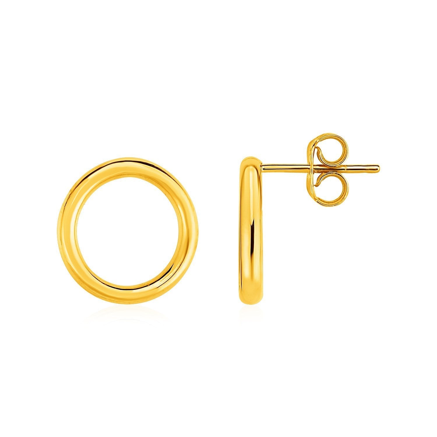 Open Circle Post Earrings in 14k Yellow Gold Bids.com