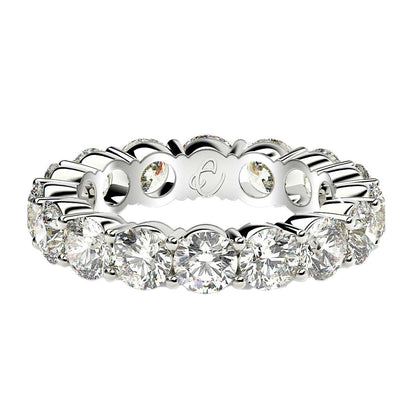 Round Cut Lab Grown Diamond Eternity Ring in 14k White Gold (4 cttw FG/VS2) Bids.com
