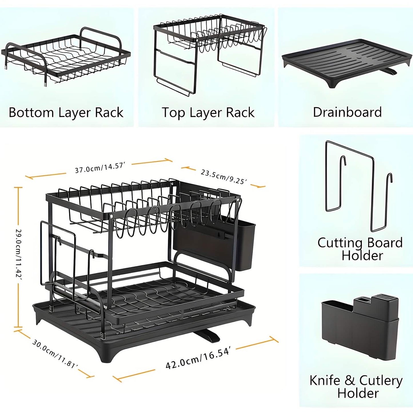 Black Metal Dish Rack – 2-Layer / 3-Layer DailySale