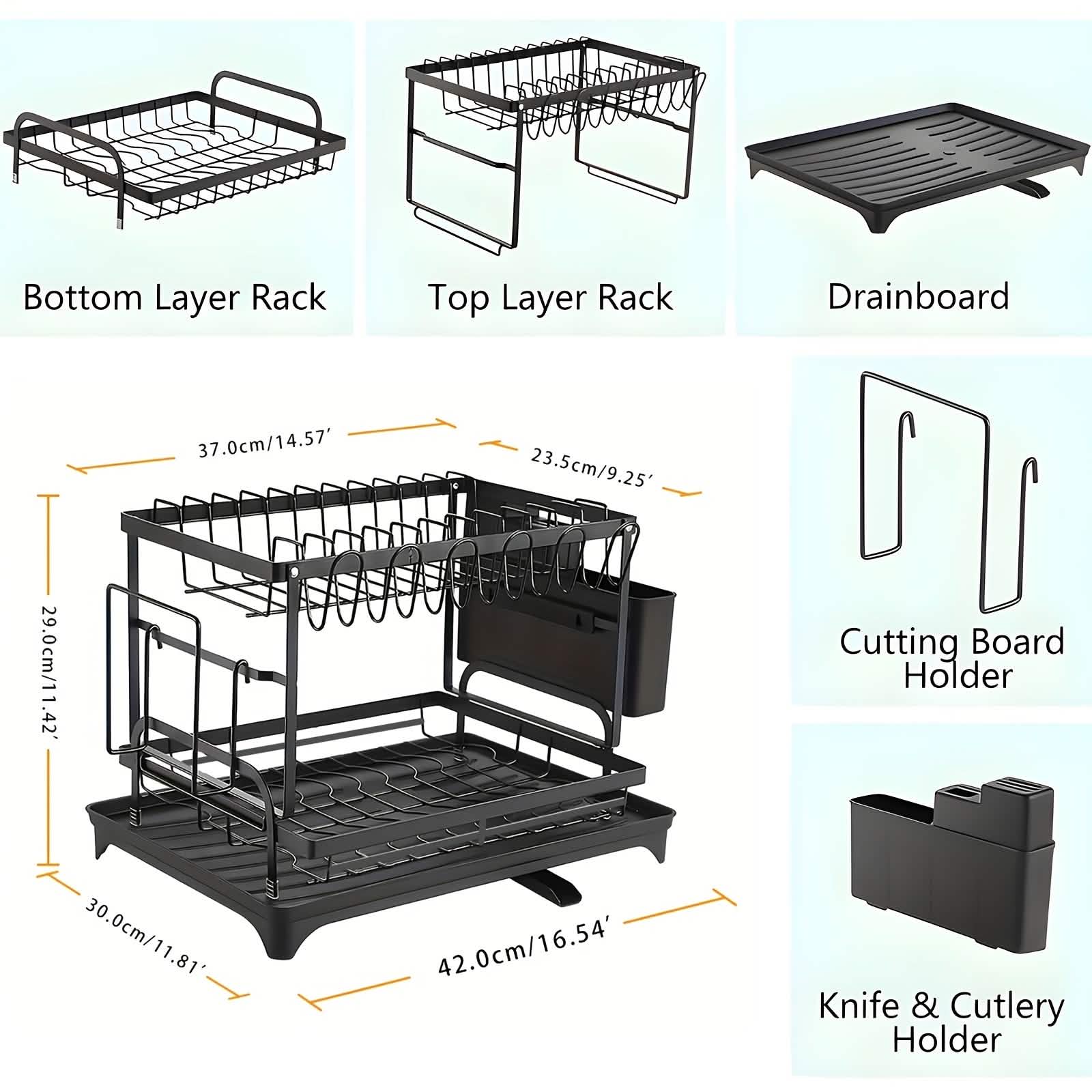 Black Metal Dish Rack – 2-Layer / 3-Layer DailySale