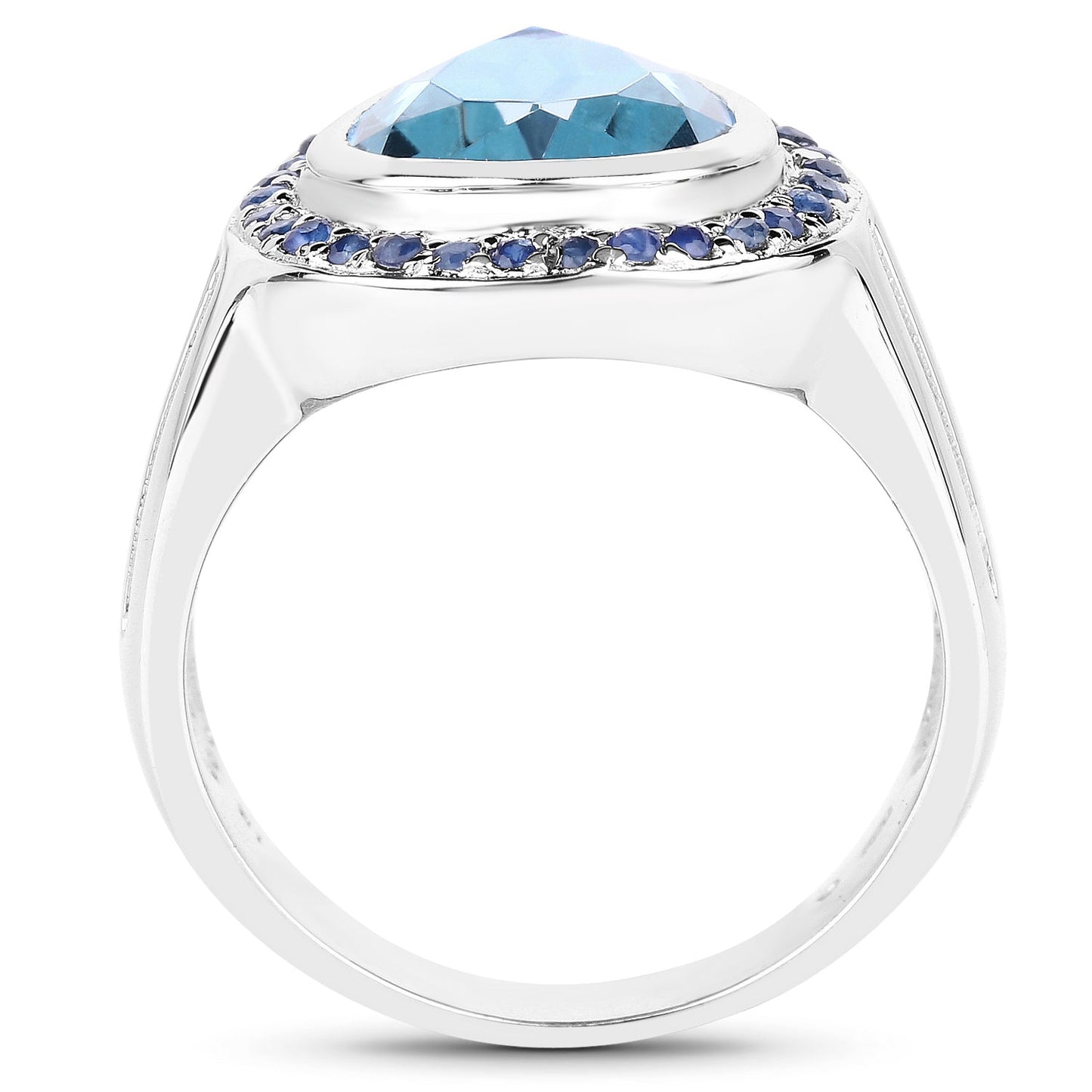 5.42 Carat Genuine Blue Topaz and Blue Sapphire .925 Sterling Silver Ring Bids.com