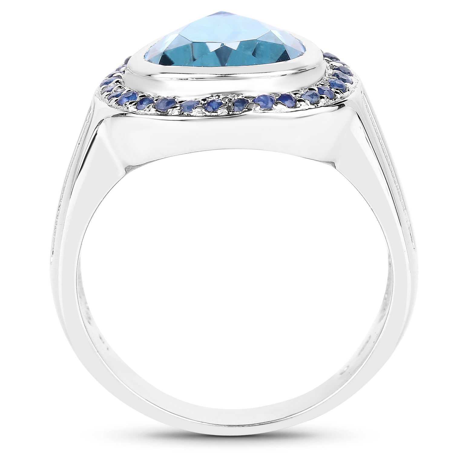 5.42 Carat Genuine Blue Topaz and Blue Sapphire .925 Sterling Silver Ring Bids.com