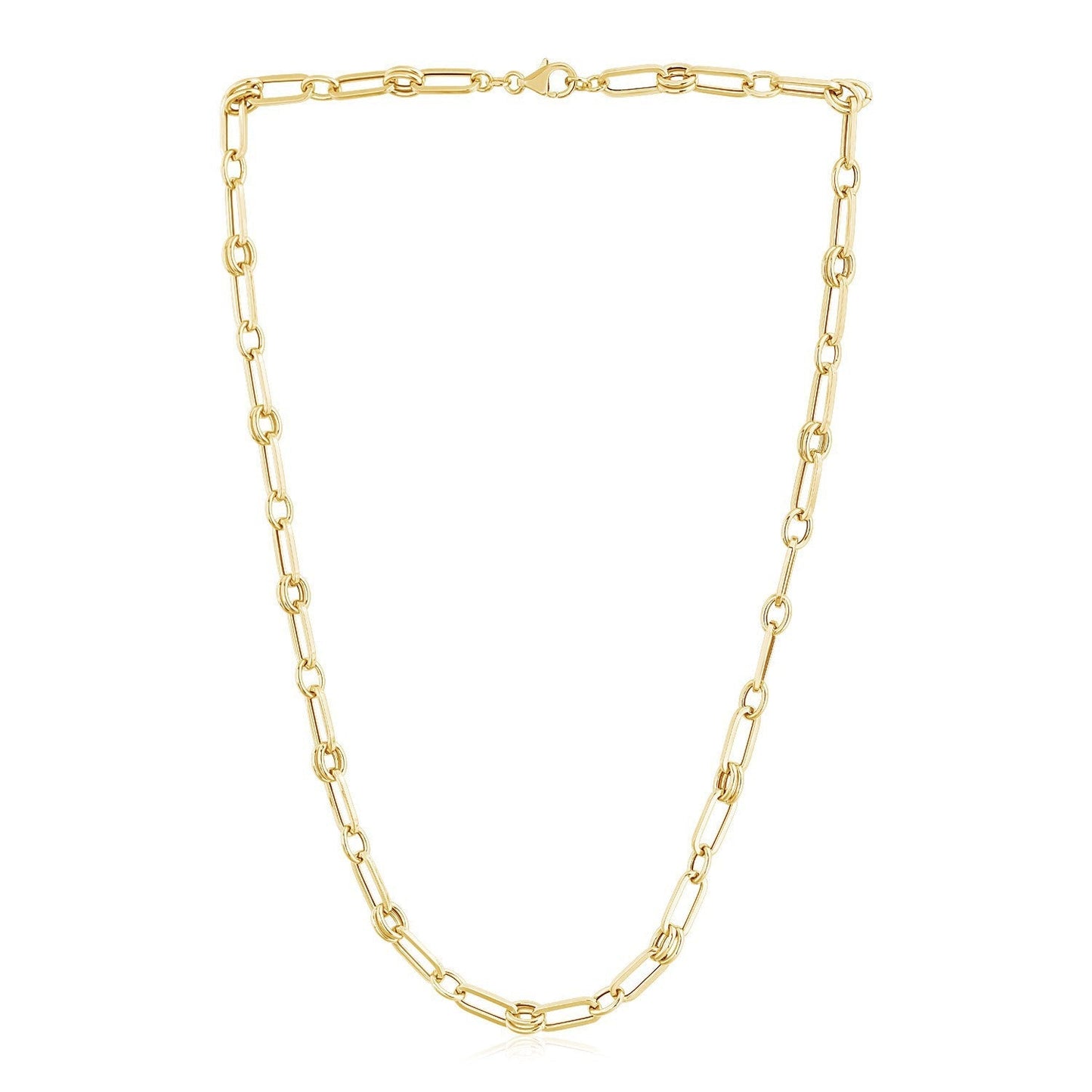 14k Yellow Gold High Polish Paperclip Rondel Link Chain Bids.com