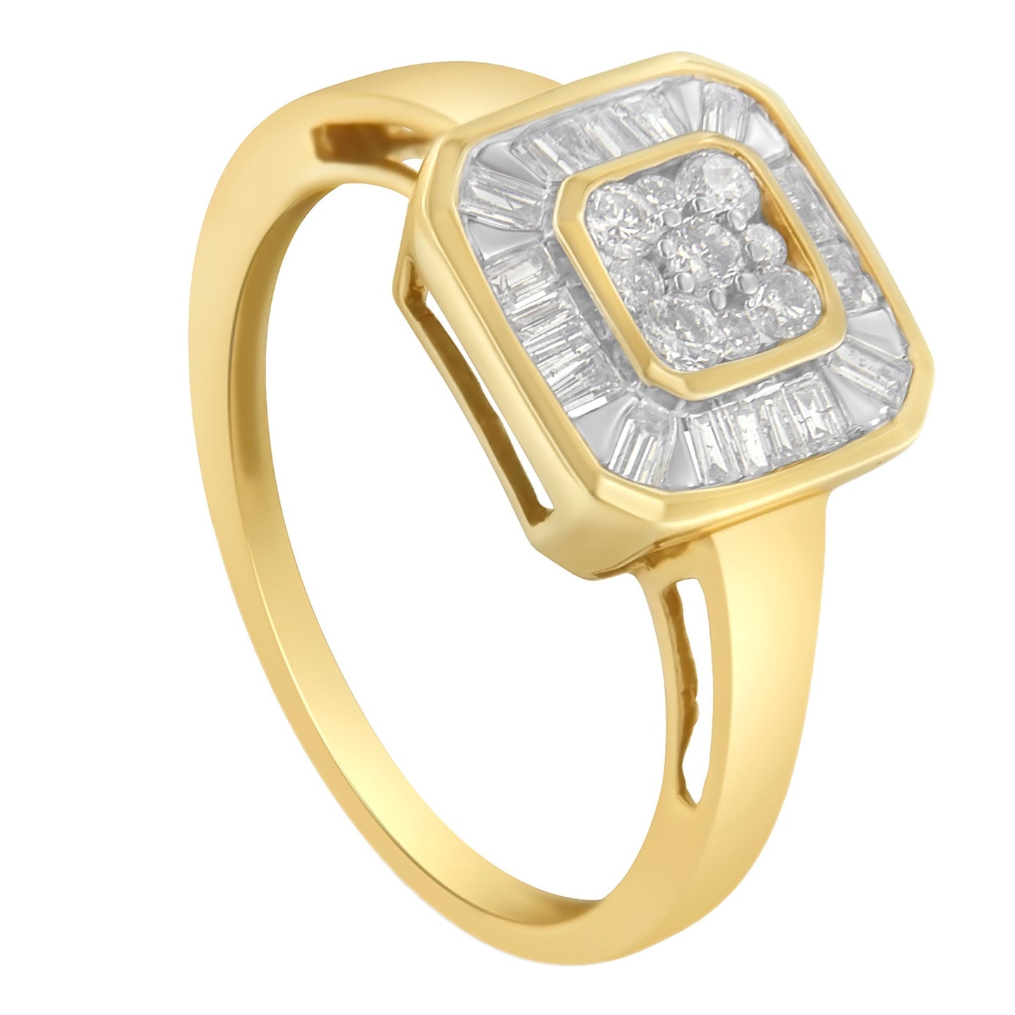 10K Yellow Gold Diamond Cocktail Ring (1/2 Cttw, I-J Color, SI2-I1 Clarity) - Size 6 Bids.com