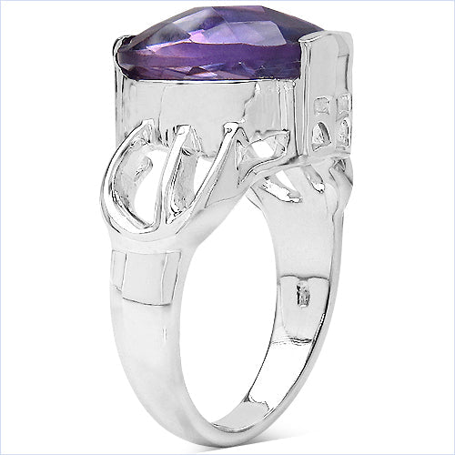 6.50 Carat Genuine Amethyst .925 Sterling Silver Ring Bids.com