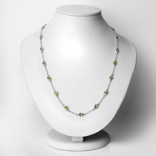 6.30 Carat Genuine Peridot .925 Sterling Silver Necklace Bids.com
