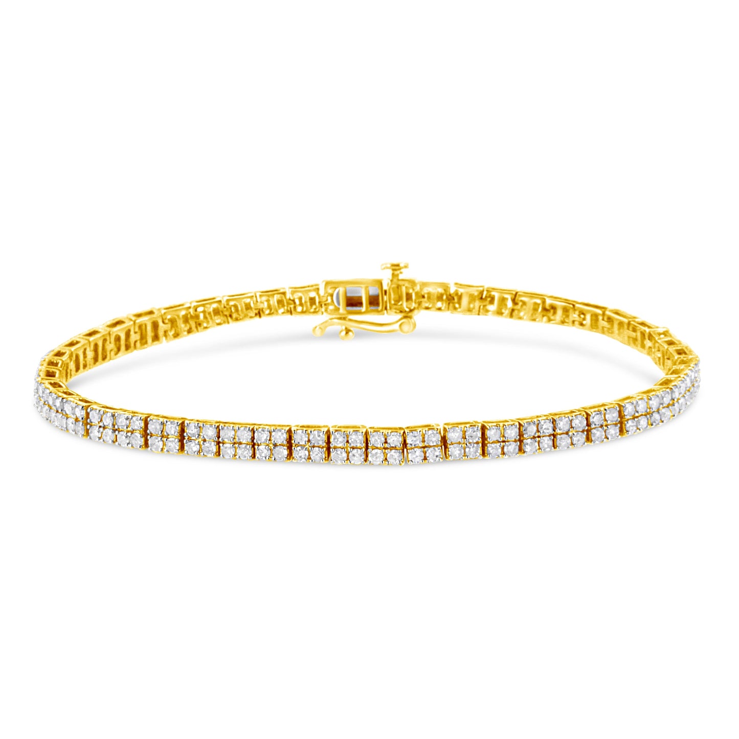 14K Yellow Gold Plated .925 Sterling Silver 3.0 Cttw Diamond Link Bracelet (K-L Color, I2-I3 Clarity) - 7.25" Bids.com