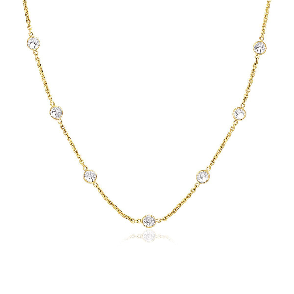 14k Yellow Gold CZ By the Yard Long Links Bids.com