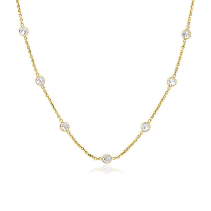 14k Yellow Gold CZ By the Yard Long Links Bids.com