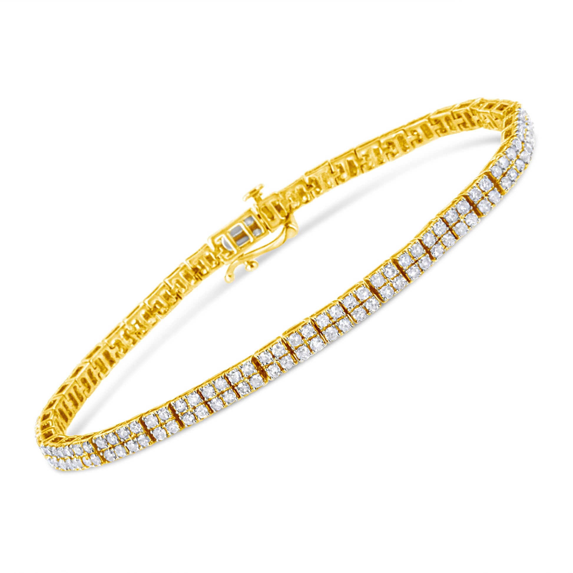 14K Yellow Gold Plated .925 Sterling Silver 3.0 Cttw Diamond Link Bracelet (K-L Color, I2-I3 Clarity) - 7.25" Bids.com