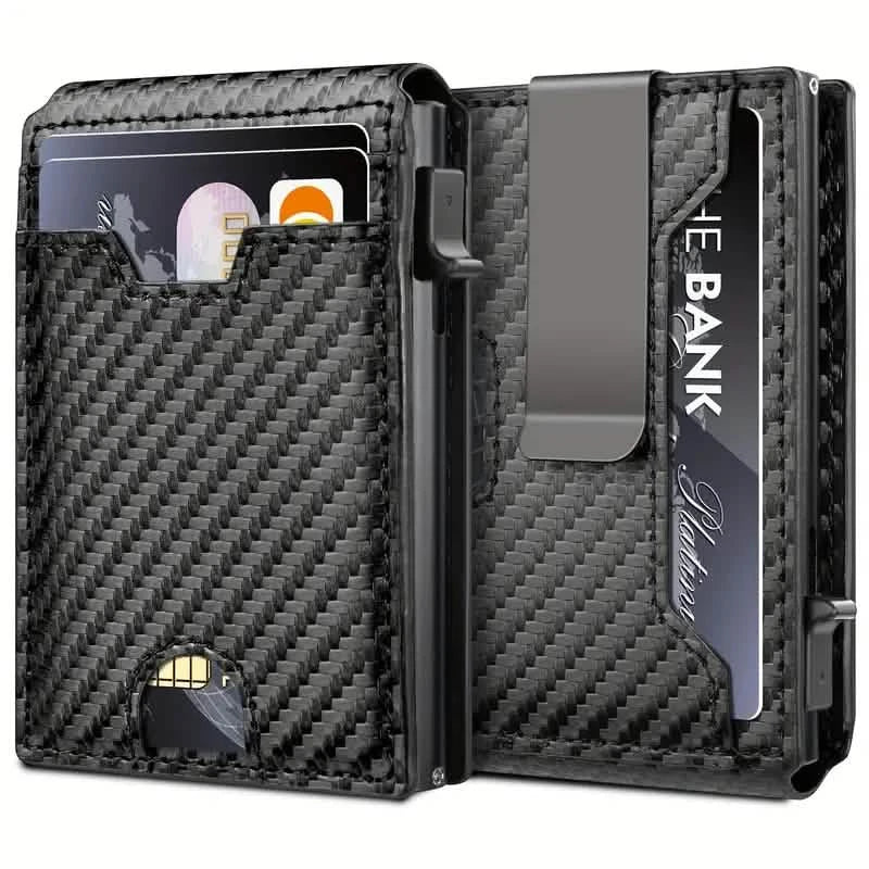 Minimalist Carbon Fiber Wallet for Men – Slim Bifold with Money Clip & RFID Protection DailySale