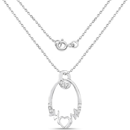 0.14 Carat Genuine White Diamond .925 Sterling Silver Pendant Bids.com