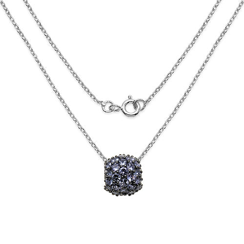 3.08 Carat Genuine Tanzanite .925 Sterling Silver Pendant Bids.com