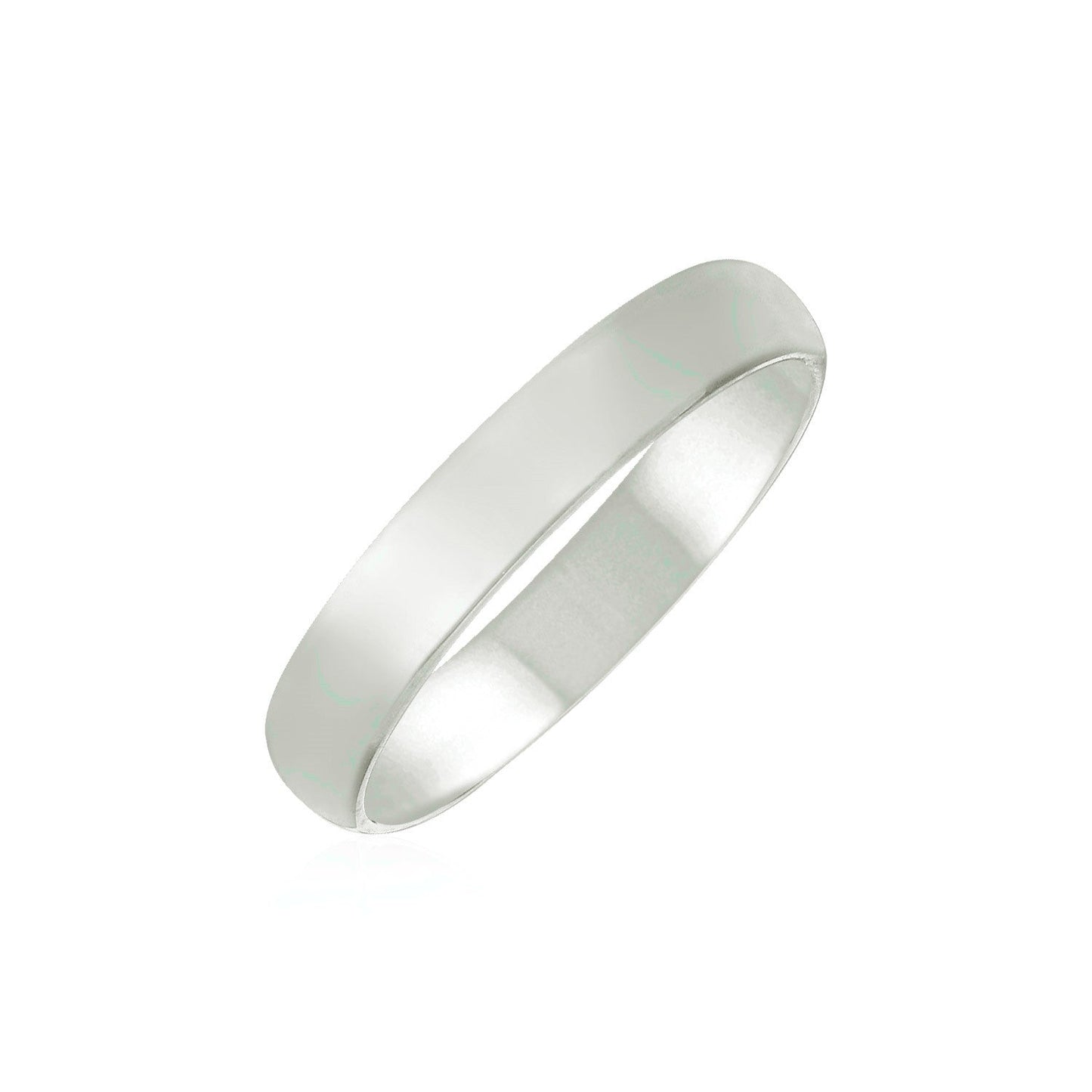 14k White Gold 4mm Comfort Fit Wedding Band Bids.com