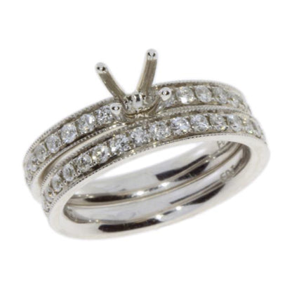 Diamond Semi Mount Engagement Ring 14KT White Gold Bids.com