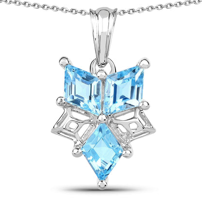4.65 Carat Genuine Blue Topaz .925 Sterling Silver Pendant Bids.com