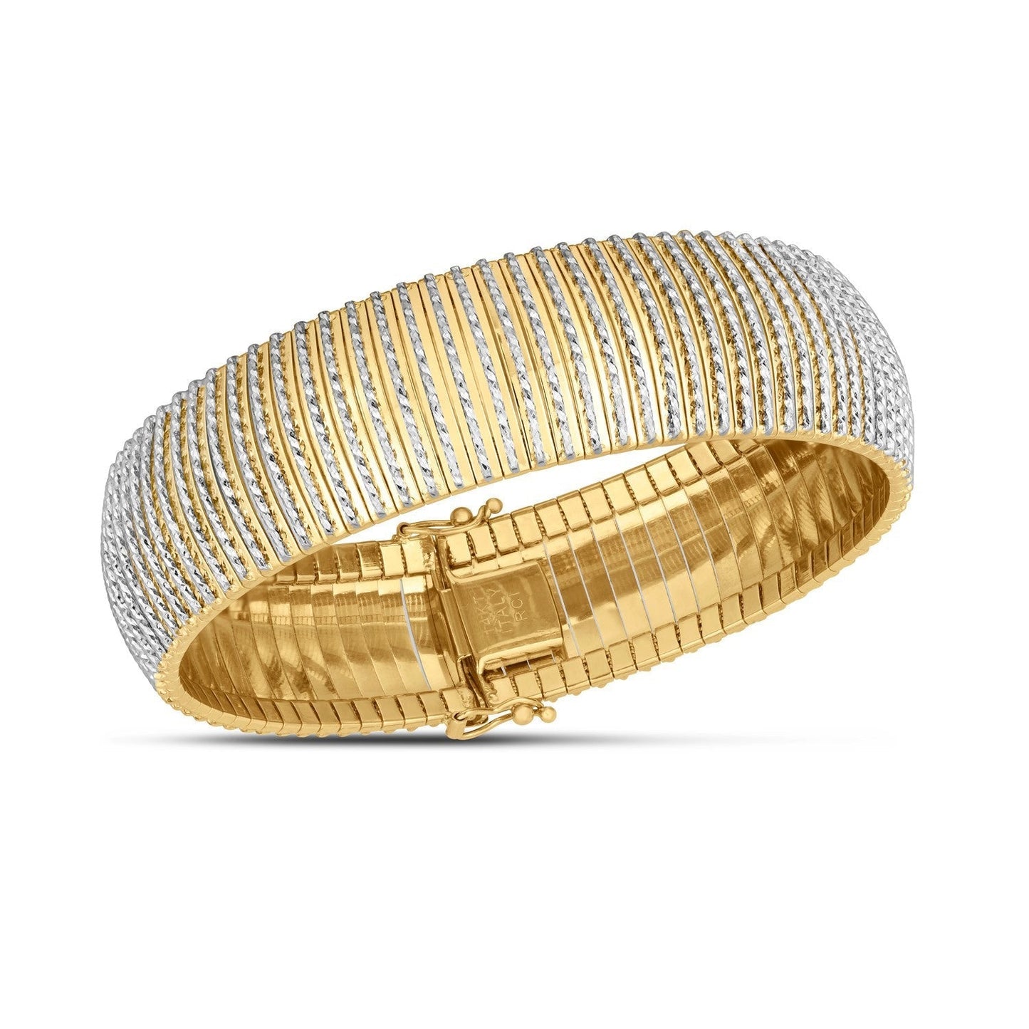 14k Yellow Gold Bold Diamante Flex Bracelet (17.10 mm) Bids.com
