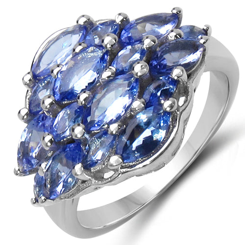 2.48 Carat Genuine Tanzanite .925 Sterling Silver Ring Bids.com