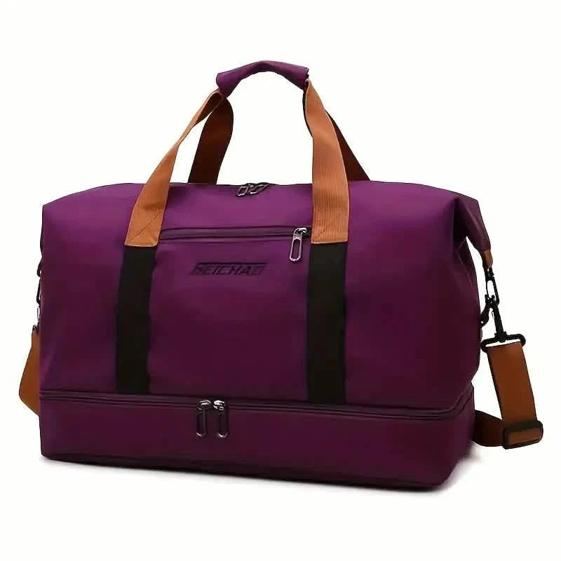 Nylon Duffel Bag for Travel – Large Capacity, Foldable, Shoe Compartment – Men & Women DailySale