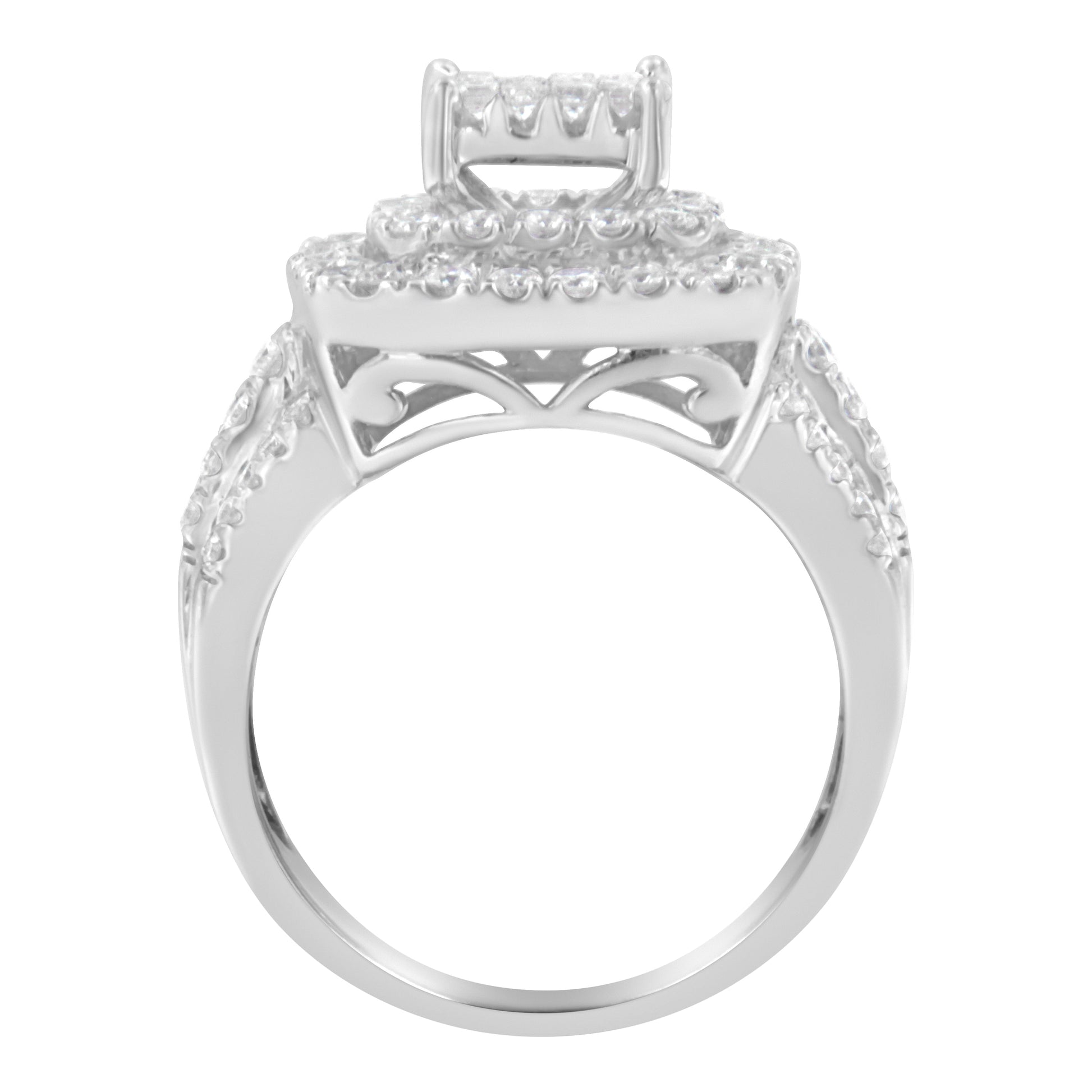 14KT White Gold Diamond Cocktail Ring (1 1/2 cttw, H-I Color, SI2-I1 Clarity) Bids.com