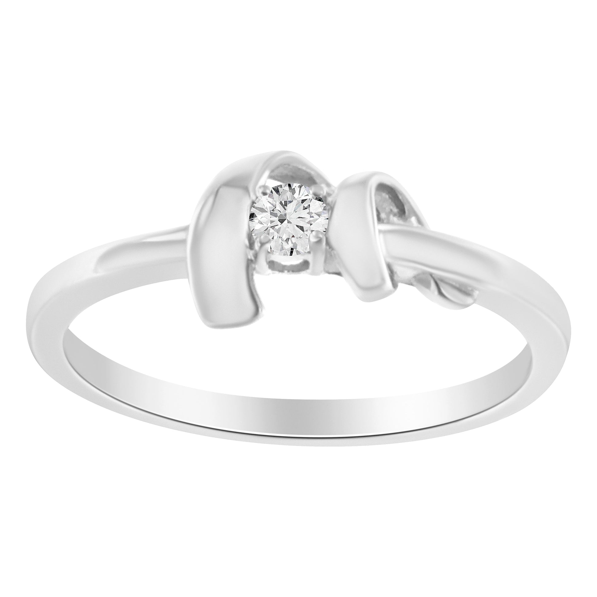 10K White Gold Diamond Promise Ring (1/10 Cttw, H-I Color, SI2-I1 Clarity) - Size 6 Bids.com