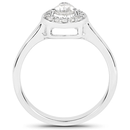 14K White Gold 0.63 Carat Genuine White Diamond Ring Bids.com