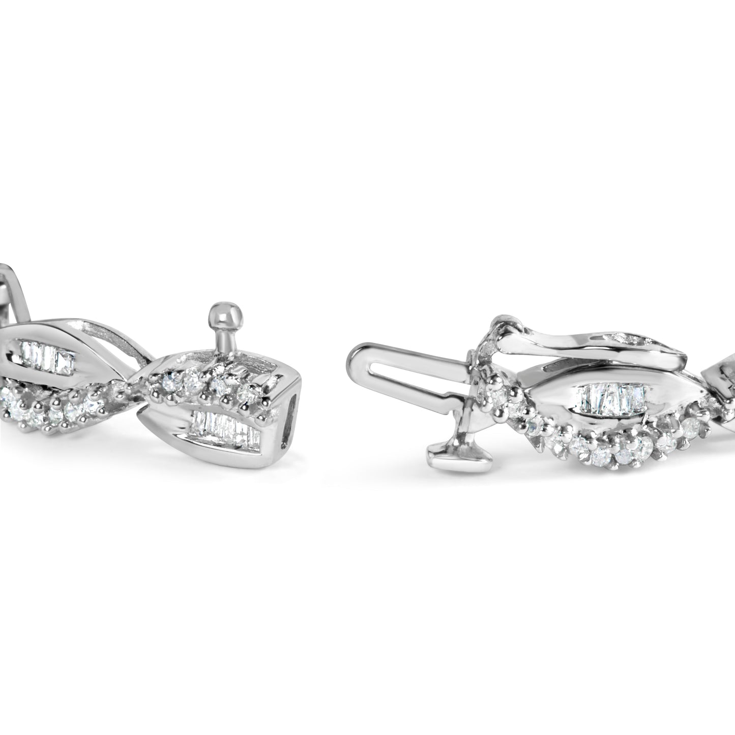 14K White Gold 2.00 Cttw Diamond Swirl and Pear Shape Link Bracelet (I-J Color, I2-I3 Clarity) - 7" Bids.com