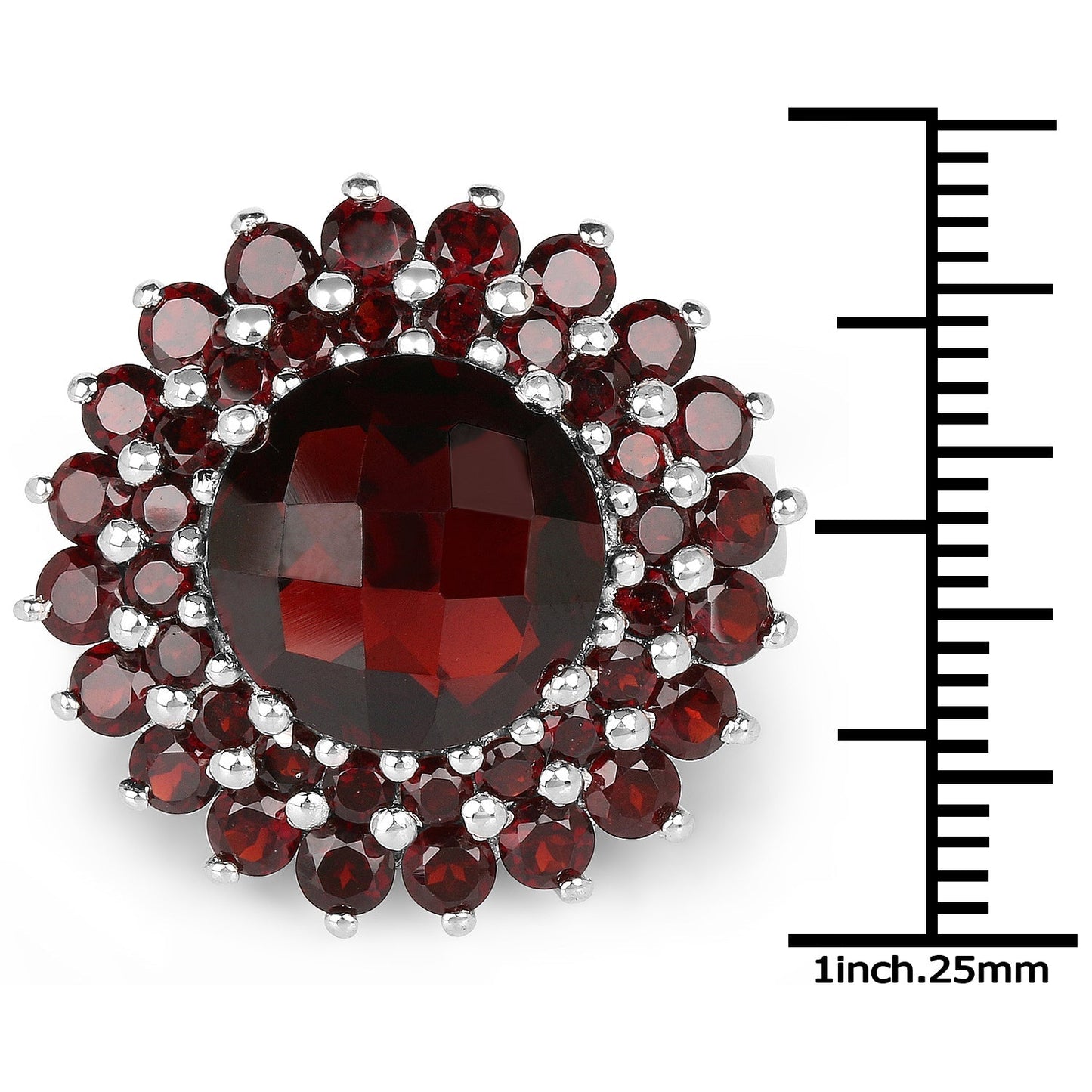 9.90 Carat Genuine Garnet .925 Sterling Silver Ring Bids.com