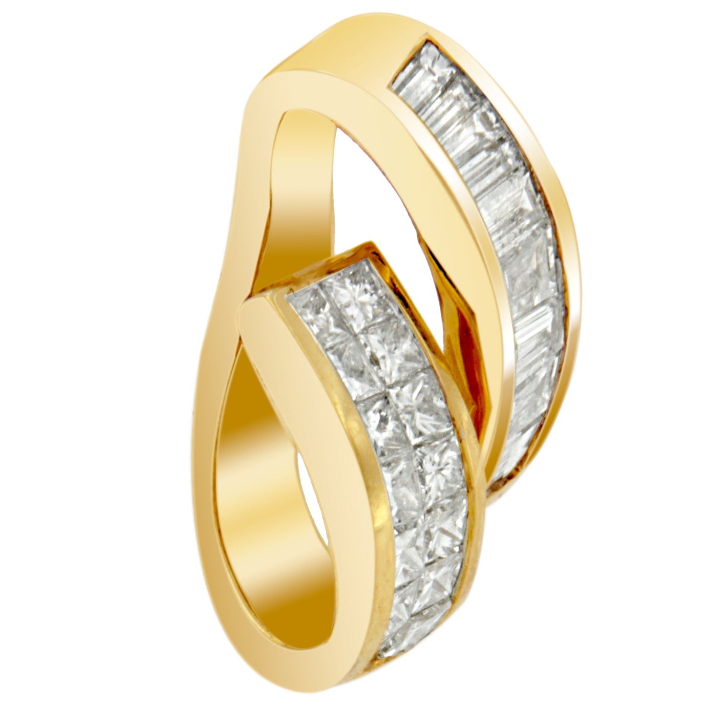 14K Yellow Gold 1 5/8 cttw Princess and Baguette Cut Diamond Fashion Pendant Necklace (G-H, VS2-SI1) Bids.com