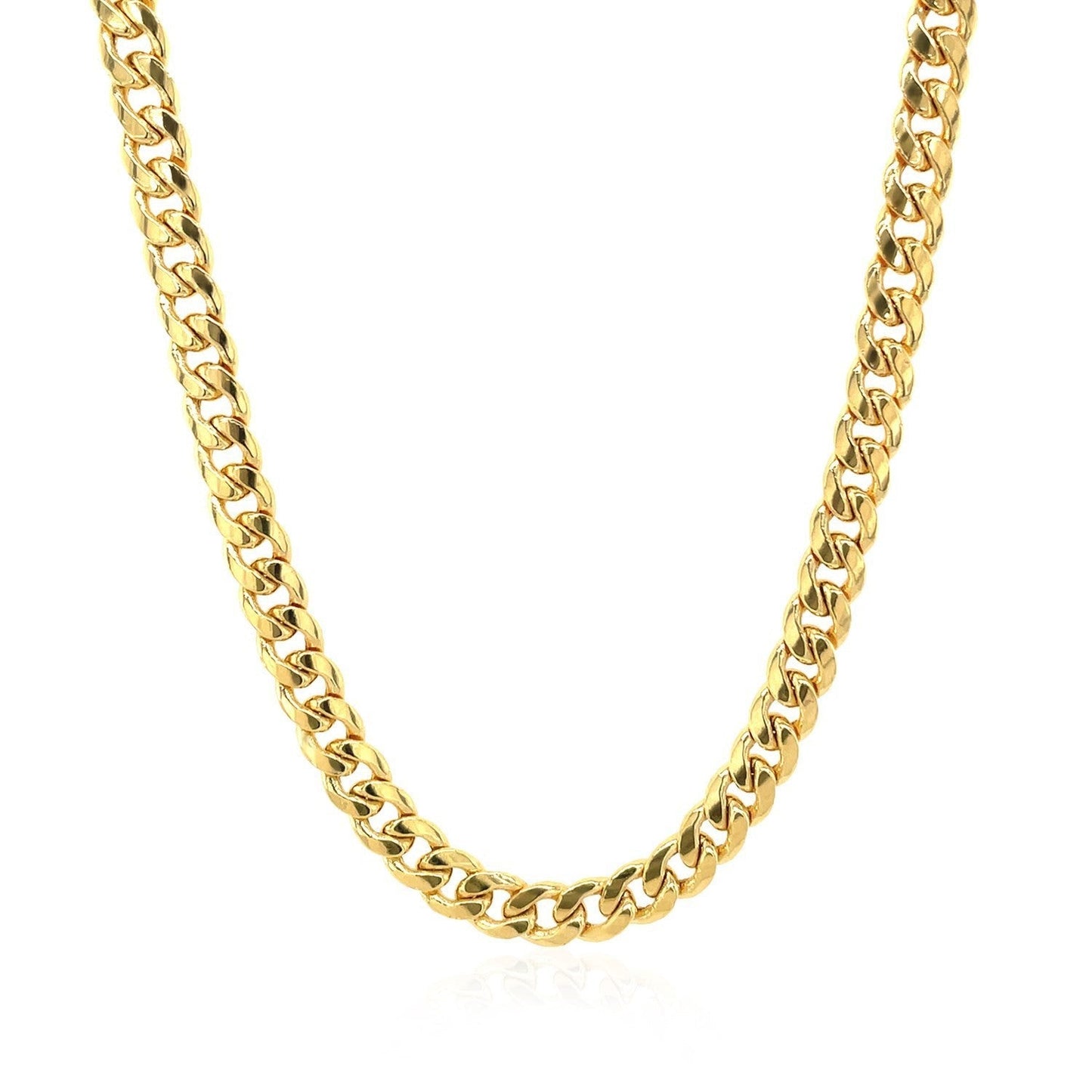 10k Yellow Gold Miami Cuban Semi Solid Chain (4.50 mm) Bids.com