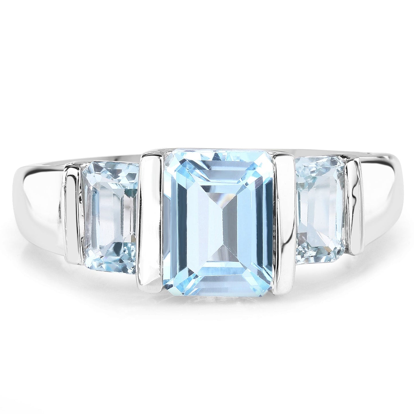 3.21 Carat Genuine Blue Topaz .925 Sterling Silver Ring Bids.com